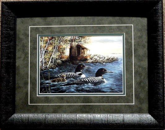 Donald Blakney Loon Family Art Print-Framed