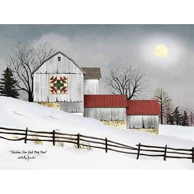 Billy Jacobs Christmas Star Quilt Block Barn Art Print 16 x 12