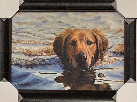 Steve Hamrick Accept no Limitations Golden Retriever dog Art Print-Framed 24 x 18