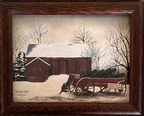 Billy Jacobs Christmas Wagon Farm Art Decorator Art Print-Framed 14.5 x 11.5