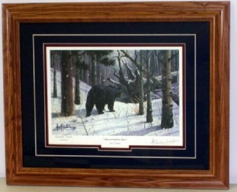Les Kouba Time to Call it a Year Signed Black Bear Art Print 21 x 17