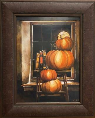 John Rossini Stacked Pumpkin  Farm  Art Print 21.5 x 17.5