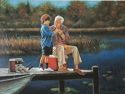 Brian Kuether My Teacher Grandfather Fishing S/N Art Print 16 x 12