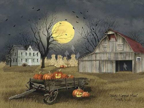 Billy Jacobs Spooky Harvest Moon Art Print-12 x 9