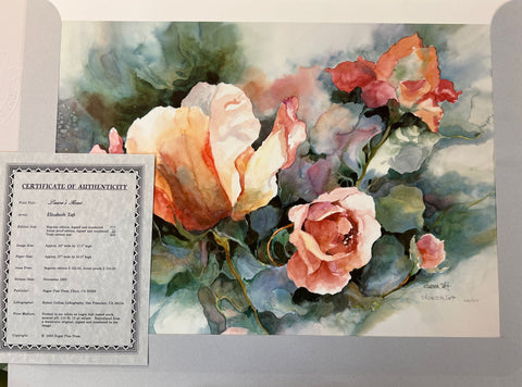 Elizabeth Taft Lara's Roses S/N Art Print-24 x 17.5 with Cert