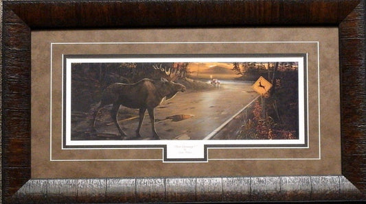 Ervin Molnar Moose Print Deer Crossing-Framed