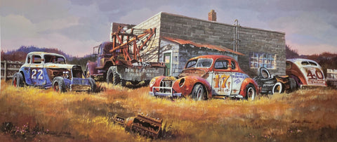 Dale Klee Able Towing S/N Classic Cars Art Print 30 x 14.5