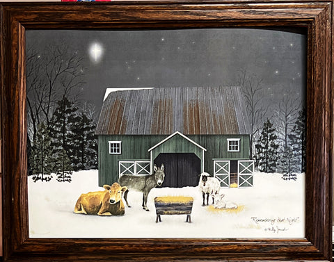 Billy Jacobs Remembering that Night Christmas Art Print- Framed 18.5 x 14.5