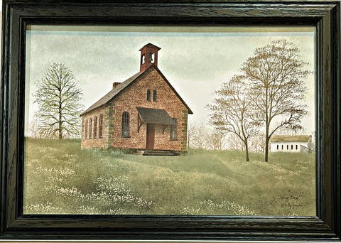 Billy Jacobs Framed Country Schoolhouse Spring Break 20.5 x 14.5