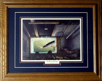 Darkhouse Spearing By Les Kouba Framed Ice Spearing Print  21 x 17