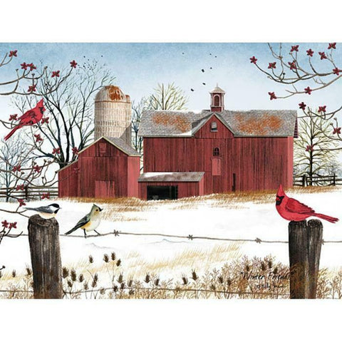 Billy Jacobs Winter Friends Cardinal Art Print- 24 x 18
