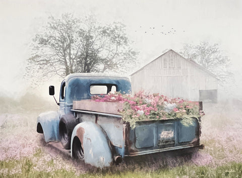 Lori Deiter Truck full of Flowers Country Farm Art Print 24 x 18
