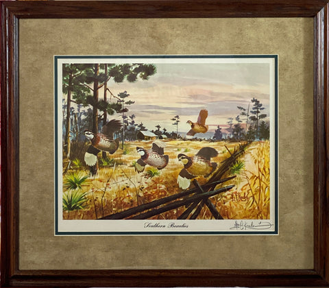 Kouba, Southern Beauties Quail Art Print Framed 23 x 19.5
