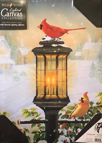 Sam Timm Evening Glow Cardinal Lighted Canvas (13x18)