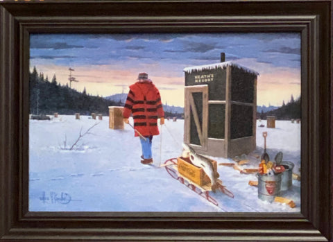 Les Kouba Darkhouse Finale Fishing Decorator Print  Framed  14 x 10