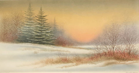 Arnold Alaniz Winter Landscape Art Print Evening Mist S/N (25x13)