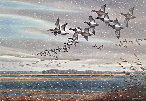 Jerry Raedeke Heading for Thomasville Duck S/N Art Print 21 x 14.5