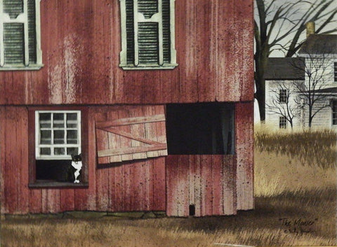 Billy Jacobs " The Mouser" Cat barn Farm print 16" x 12"