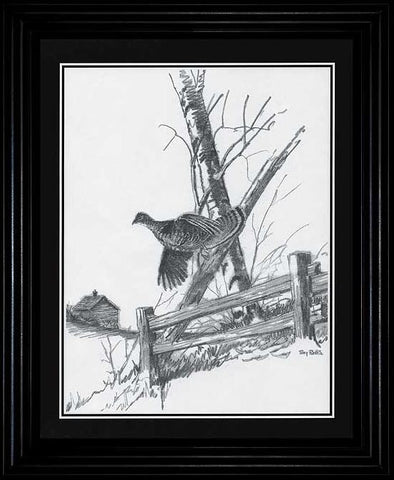 Terry Redlin Ruffed Grouse Pencil Sketch - 11.5"x9.5" - 11.5"x9.5"