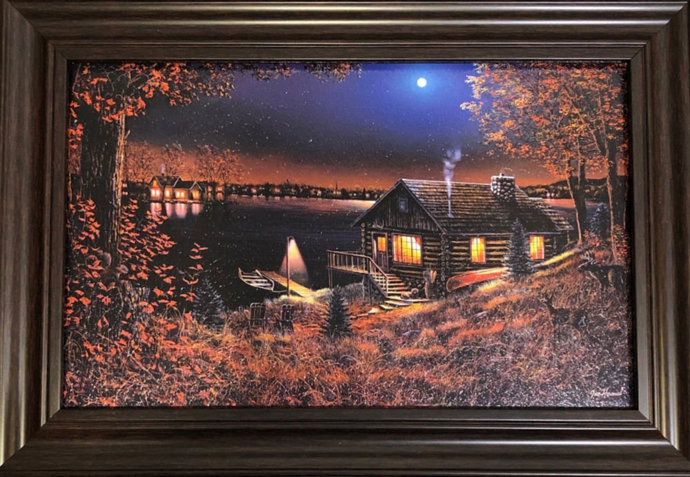Jim Hansel Evening Serenity Framed Decorator Cabin Print 14.5x10