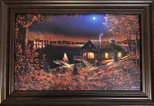 Jim Hansel Evening Serenity Framed Decorator Cabin Print 14.5x10