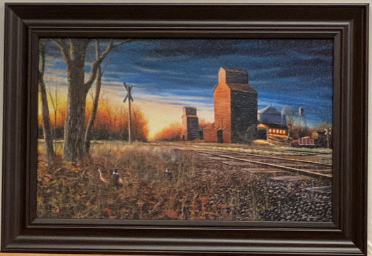 Jim Hansel The Harvest Season Framed Decorator Pheasant Print 14.75x10