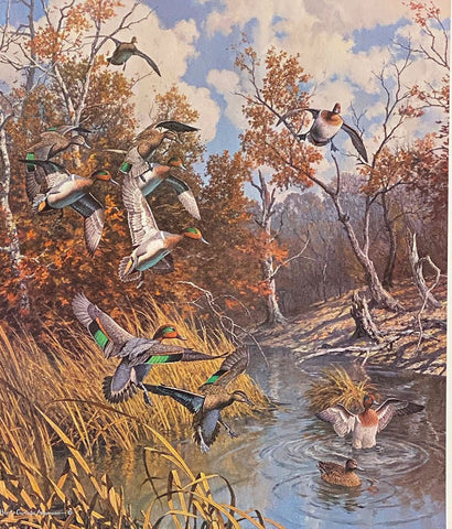 Harry Curieux Adamson Juggling Act-Green Wing Teal S/N Art Print