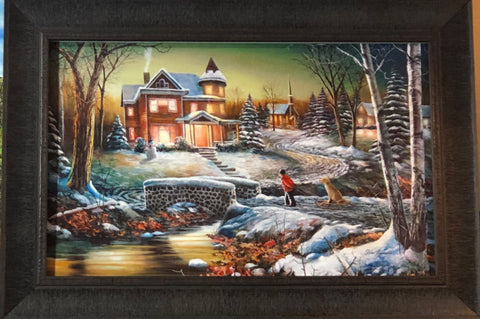 Jim Hansel Homeward Bound Christmas Art Print-Framed 26 x 18