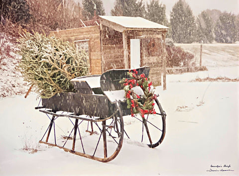 Irvin Hoover Grandpa's Sleigh Christmas Art Print-24 x 18