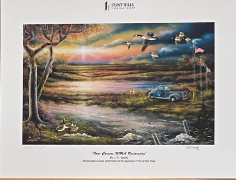 J. D. Speltz Four Corners WMA Restoration 2016 MN DU Sponsor Print (9.5x6)