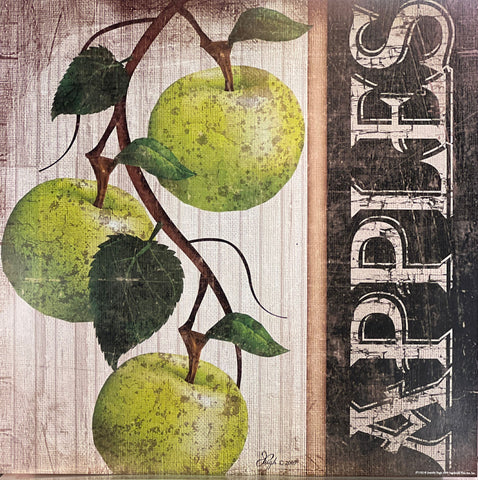 Jennifer Pugh Green Apples Poster Art Print  12" x 12"