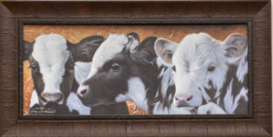 Jerry Gadamus Cows Art Print Ebony and Ivory-Framed 28.5 x 14.5