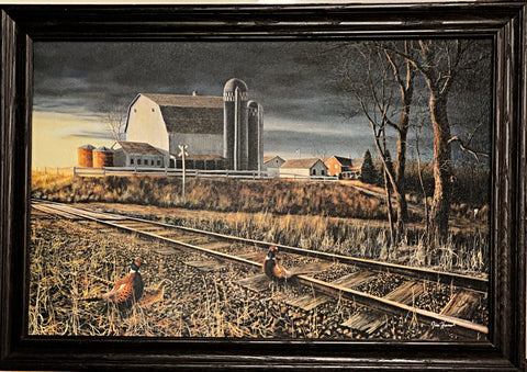 Jim Hansel At the Crossing Pheasant Farm Art Print-Framed (Wood) 33 x 23