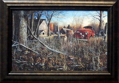 Jim Hansel Back Forty Bobwhites Decorator Art Print-Framed   14.5" x 10.5"