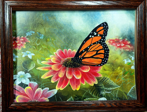 Jim Hansel Garden Visitors Monarch Butterfly Studio Canvas-Framed 19 x 15