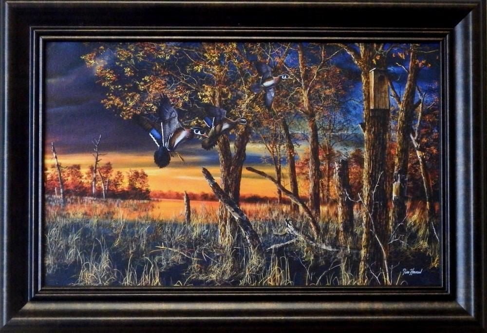 Jim Hansel " Return to the Refuge"Decorator framed Print