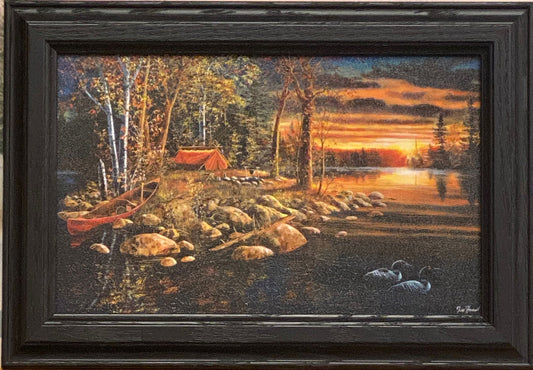 Jim Hansel "Wake Up Call" Loon Framed Decorator Print   14.5" x 10"