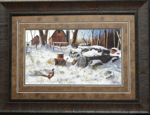 Jim Hansel Winter Haven Pheasant Farm Art Print-Framed