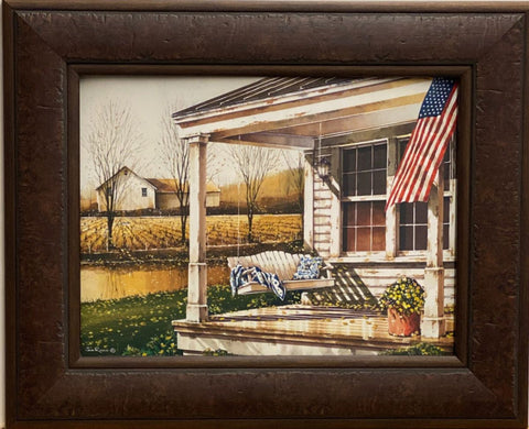 John Rossini Fall is in the Air Country Farm Art Print-Framed 21.5 x 17.5