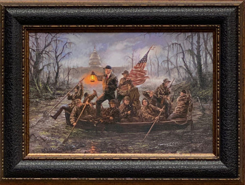 Jon McNaughton Crossing the swamp Donald Trump Art Print-Framed 19.5 x 15