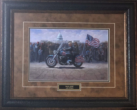 Jon McNaughton MAGA ride Motorcycle Art Print-Framed
