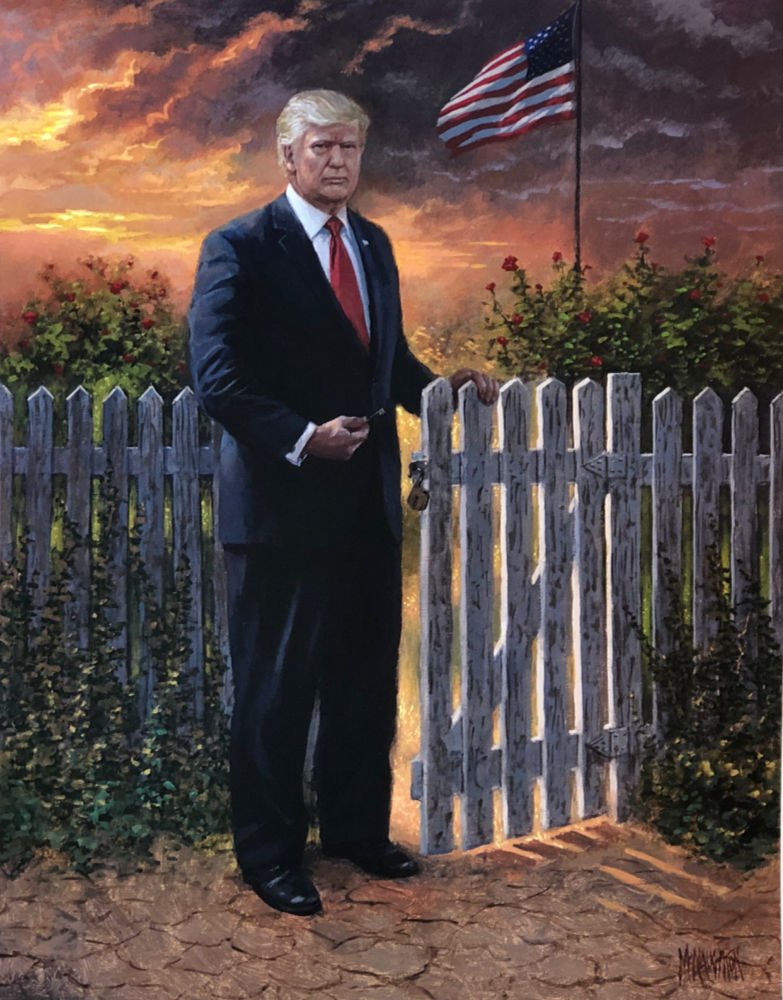 Jon McNaughton Crossing the Swamp Donald Trump Art Print-Signed Framed Jon McNaughton Crossing the Swamp Donald Trump Art Print-Signed Framed