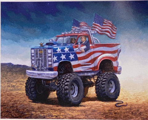Jon McNaughton Signed Political Trump Art Print Keep On Trumpin'  (20x16)