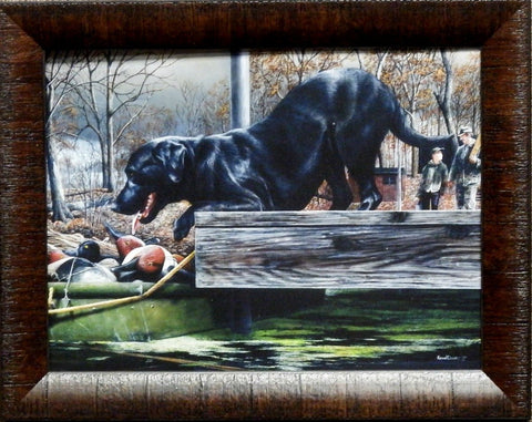 Kevin Daniel First Hunt Black Lab Hunting Print-Framed