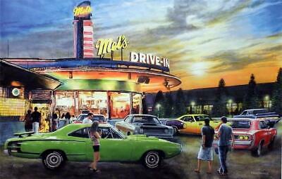 Kevin Daniel Mel's Drive-In Muscle Car S/N Art Print 29 x 19