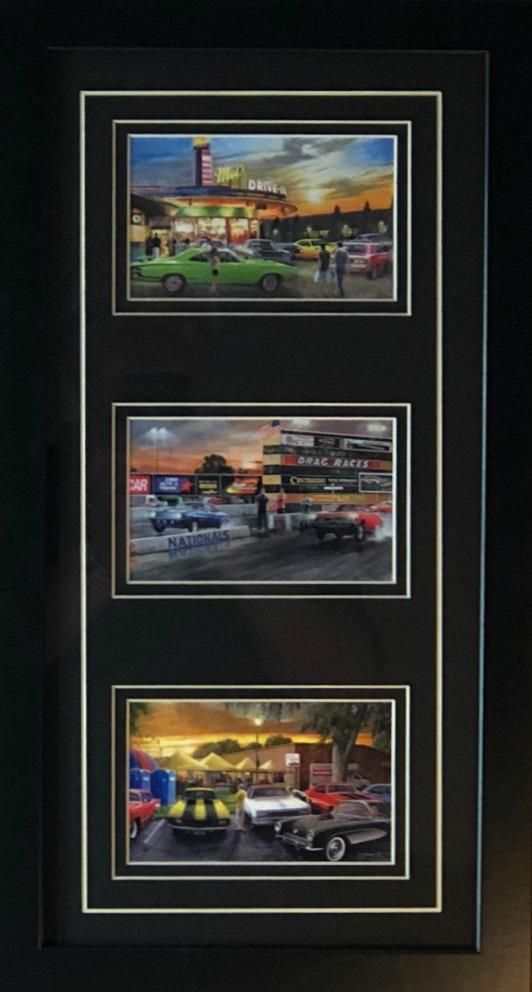Kevin Daniel Muscle Car Trilogy-Framed 16 x 22