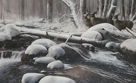 Kevin Daniel Winter Silence Deer S/N Art Print