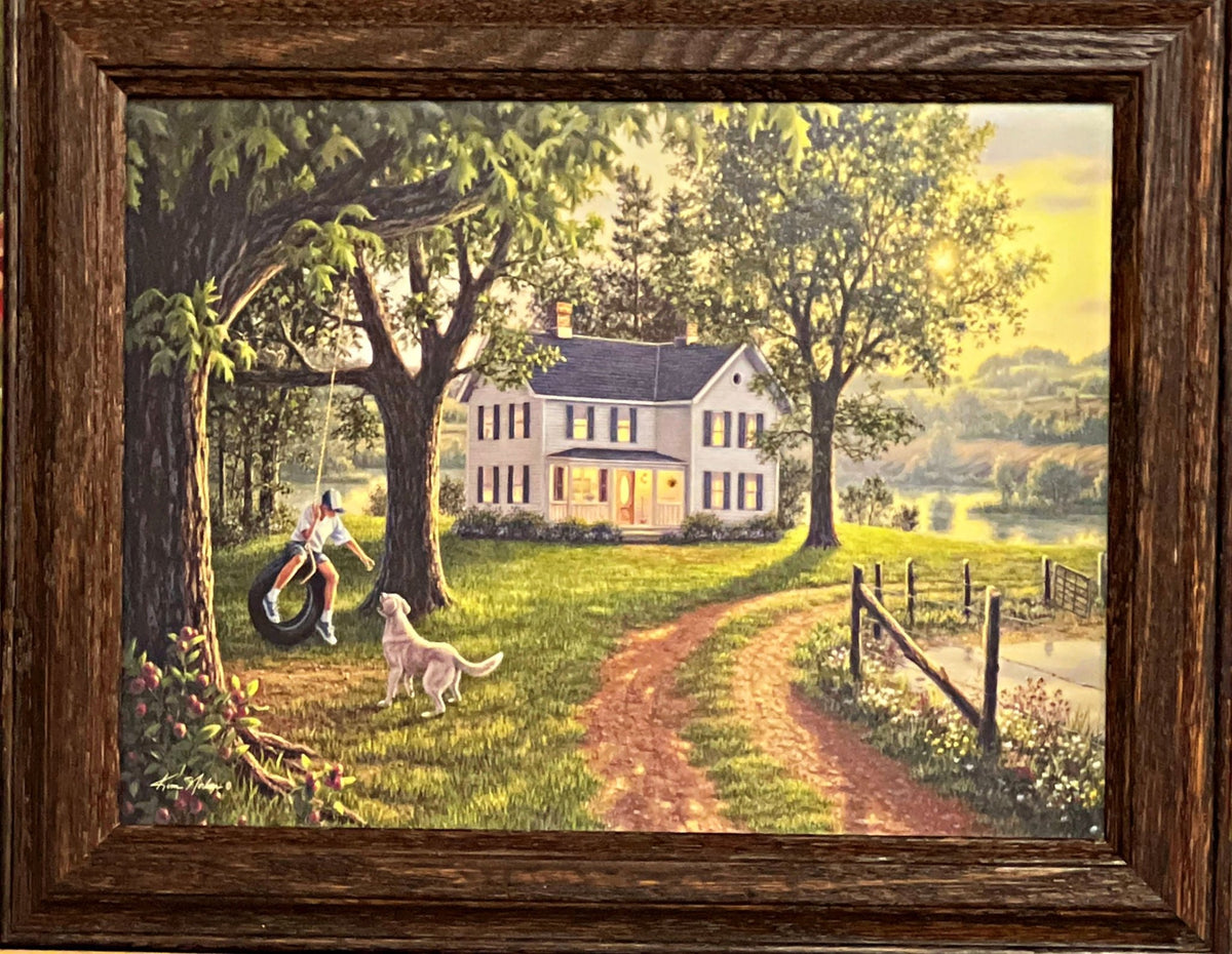 Kim Norlien Coming Home Country Farm Art Print-Framed Decorator 14.5 x 11.5