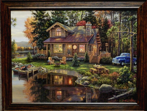 Kim Norlien Peace Like a River Cabin Print-Framed 27 x 21