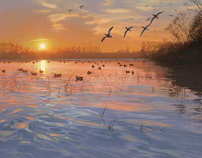 Scot Storm End of a Great Day Duck Hunting S/N Print